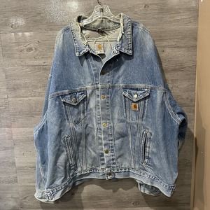 VTG CARHARTT J12DST Denim Workwear Jacket 4XL Regular Union Made in USA